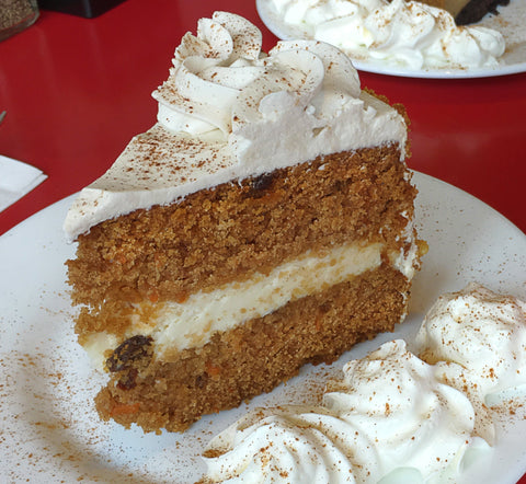 Slice of Carrot Cake with Walnuts